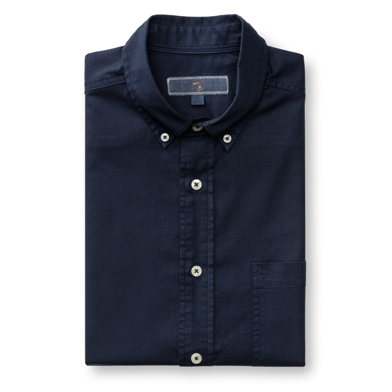Cotton Oxford Sport Shirt - Beck Solid - Deep Navy