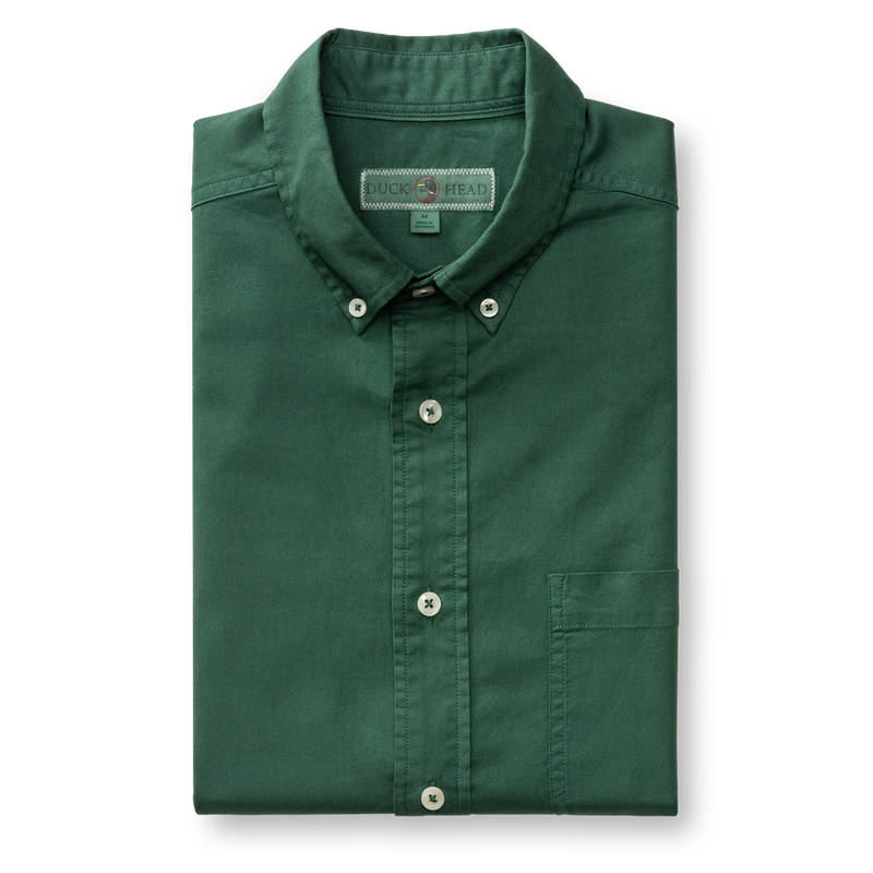 Cotton Oxford Sport Shirt - Beck Solid - Hunter Green