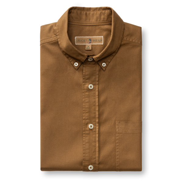 Cotton Oxford Sport Shirt - Beck Solid - Bronze Brown