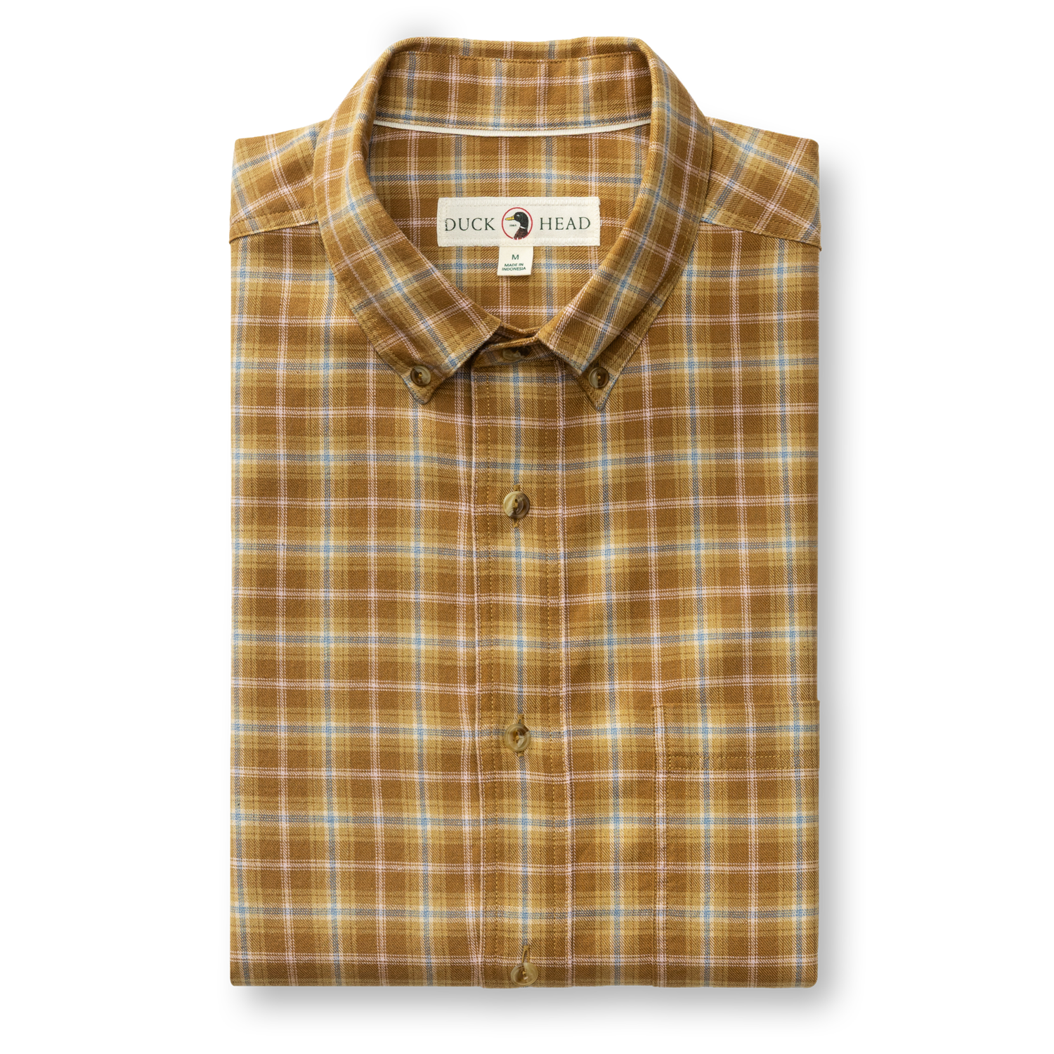 Cotton Wool Sport Shirt - Dearing Plaid - Bronze Brown