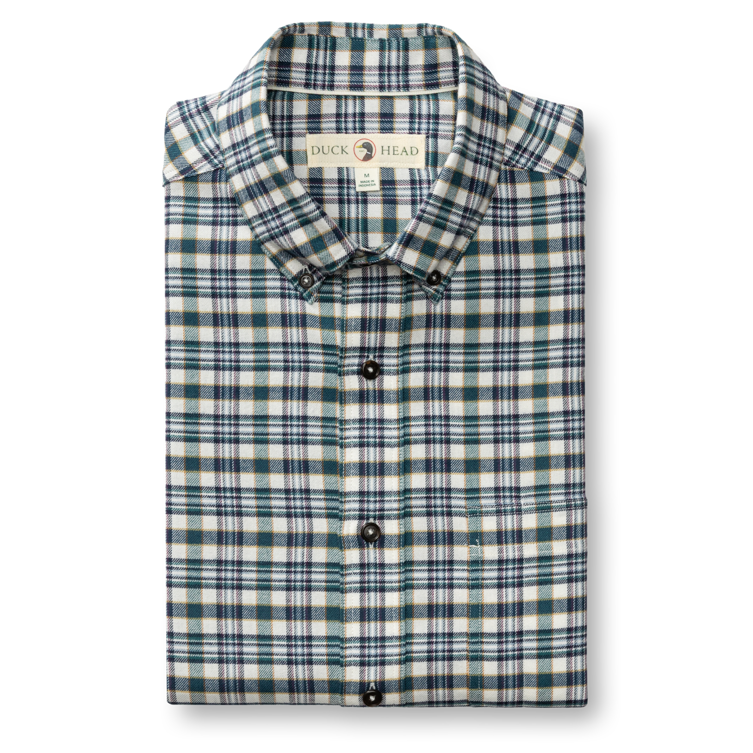 Cotton Flannel Sport Shirt - Radcliffe Plaid - Windblown Sky