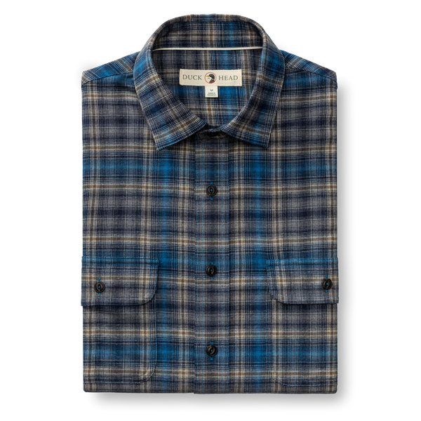 Performance Flannel Sport Shirt - Ellicot Plaid - Deep Navy