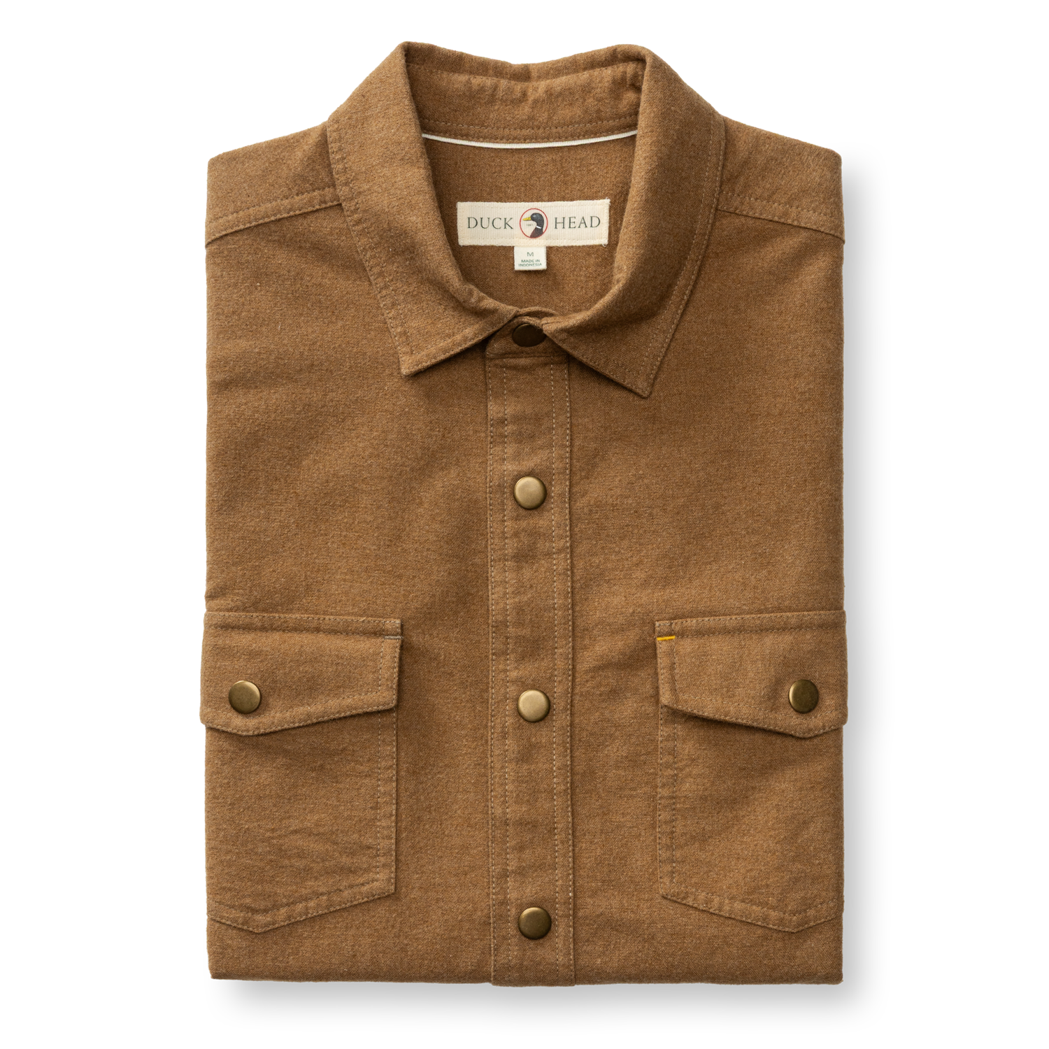 Brushed Canvas Snap Shirt - Pyne Solid - Bronze Brown