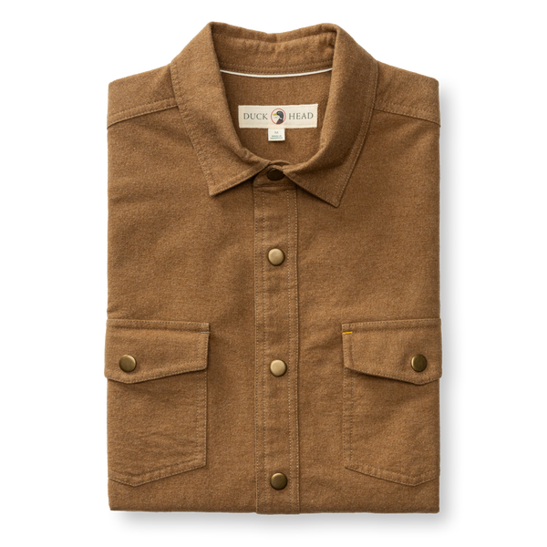 Brushed Canvas Snap Shirt - Pyne Solid - Bronze Brown