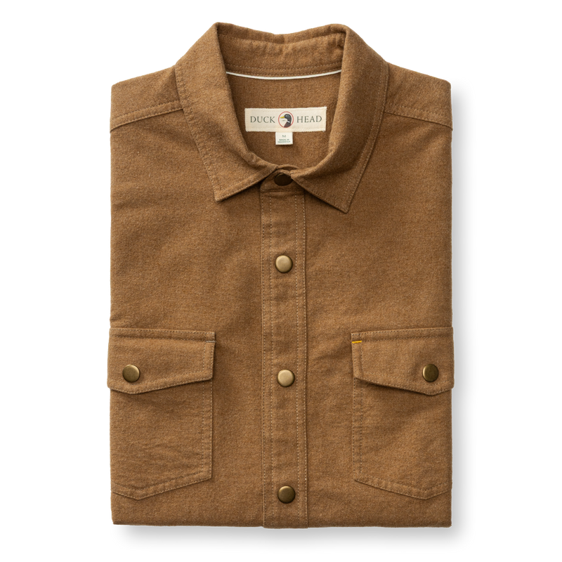 Brushed Canvas Snap Shirt - Pyne Solid - Bronze Brown
