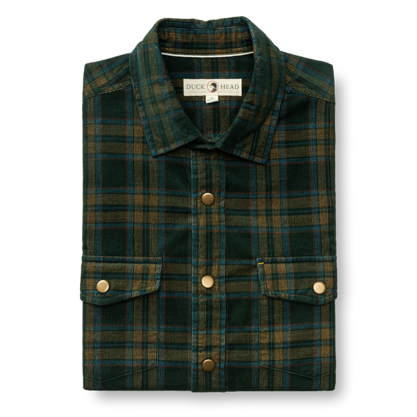 Corduroy Snap Shirt - Timberly Plaid - Pine Grove