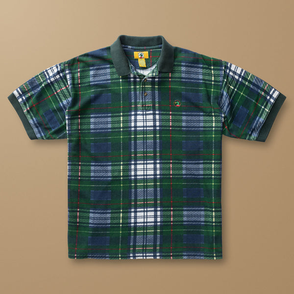Plaid Short Sleeve Polo L - Duck Head Vintage