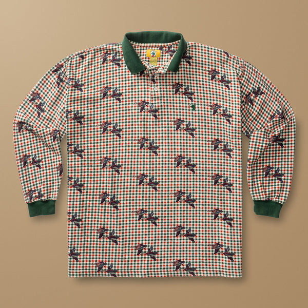 Duck Head Houndstooth Mallard Polo XL - Duck Head Vintage