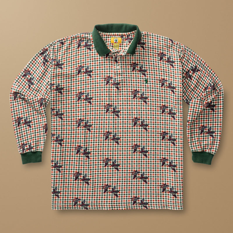 Duck Head Houndstooth Mallard Polo XL - Duck Head Vintage