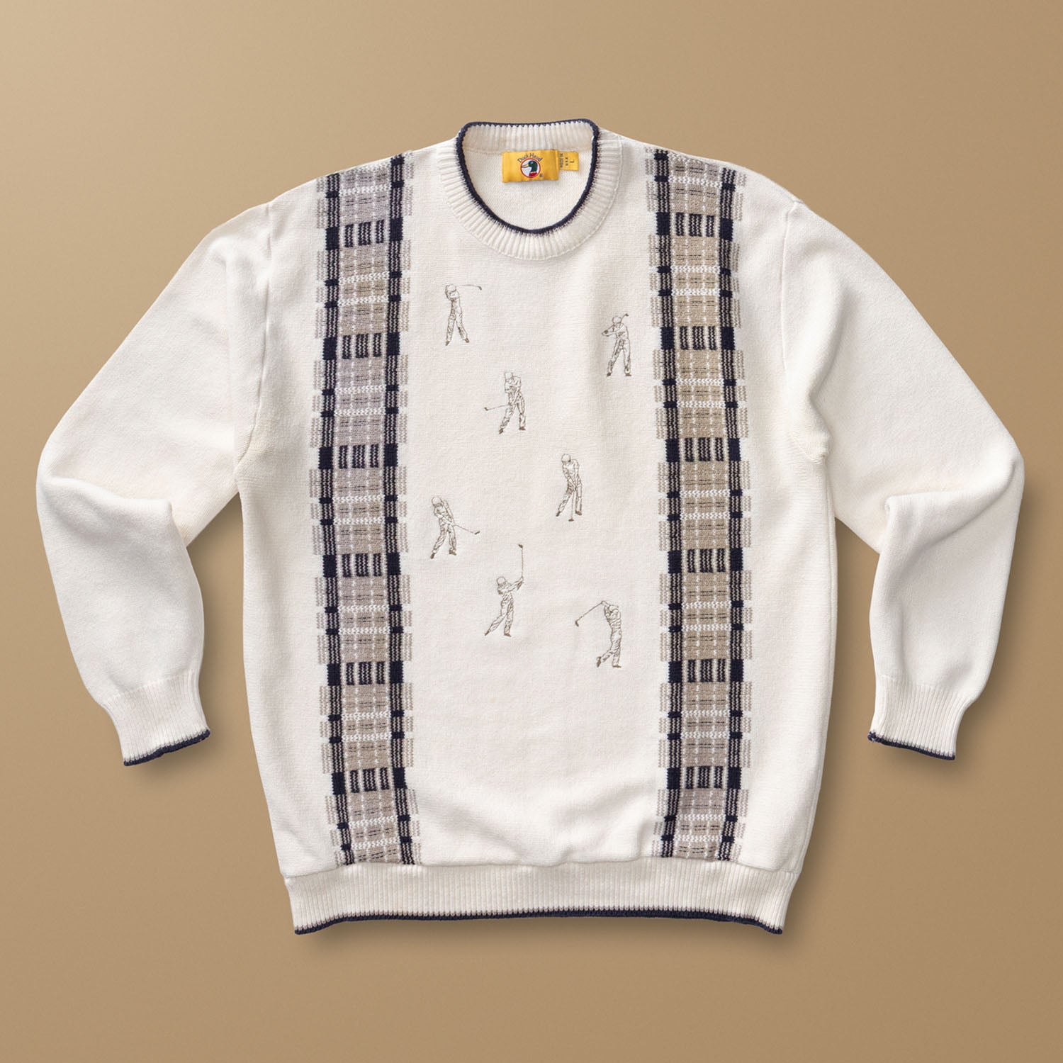 Embroidered Golf Swing Crewneck Sweater L - Duck Head Vintage