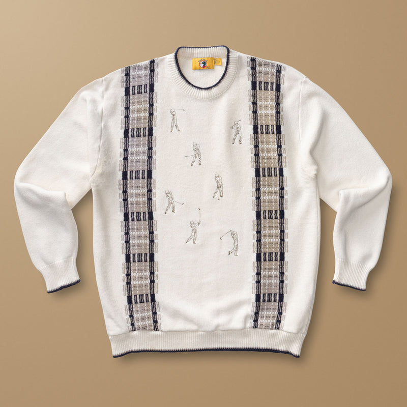 Embroidered Golf Swing Crewneck Sweater L - Duck Head Vintage