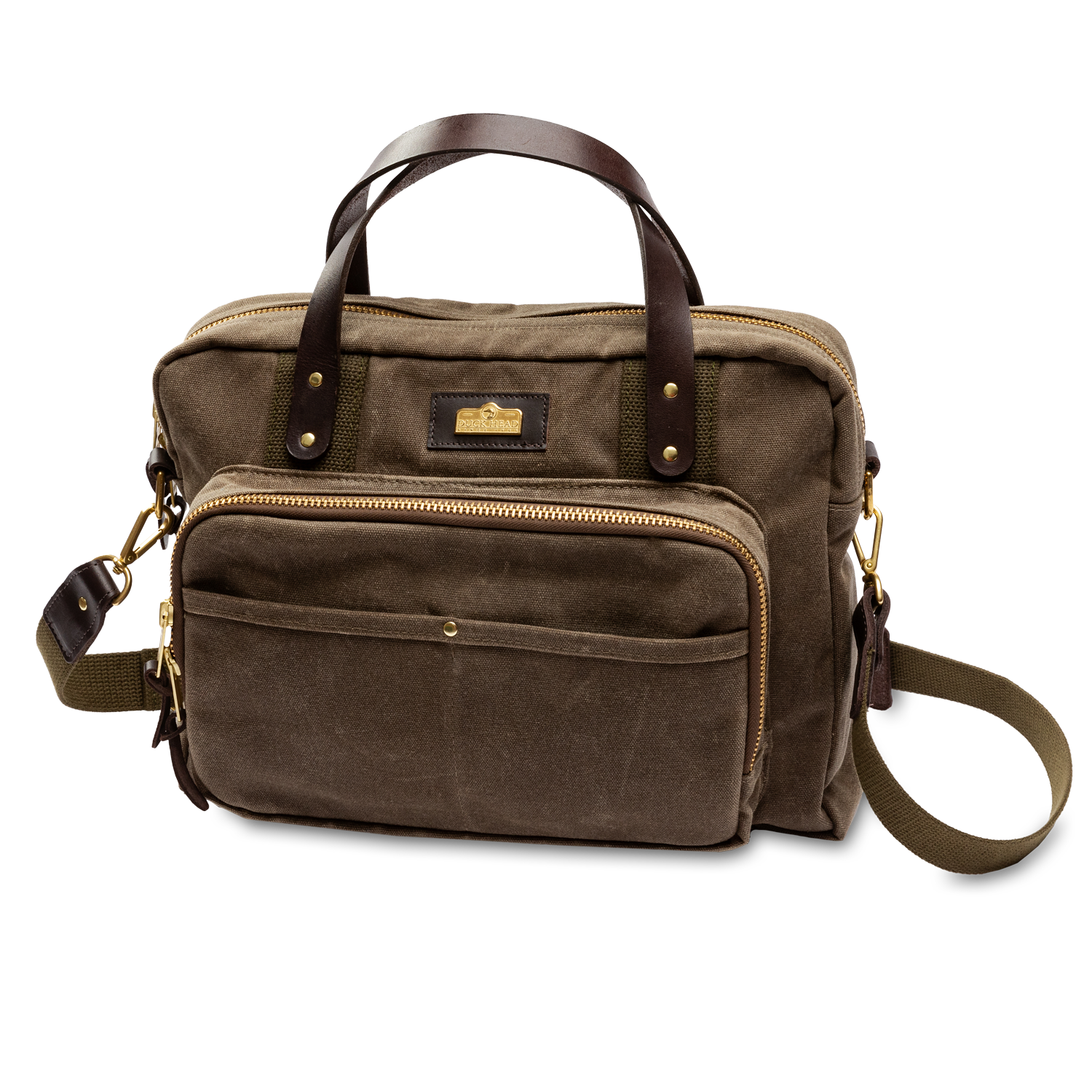 Waxed Canvas Laptop Bag - Field Brown