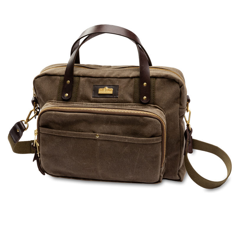 Waxed Canvas Laptop Bag - Field Brown