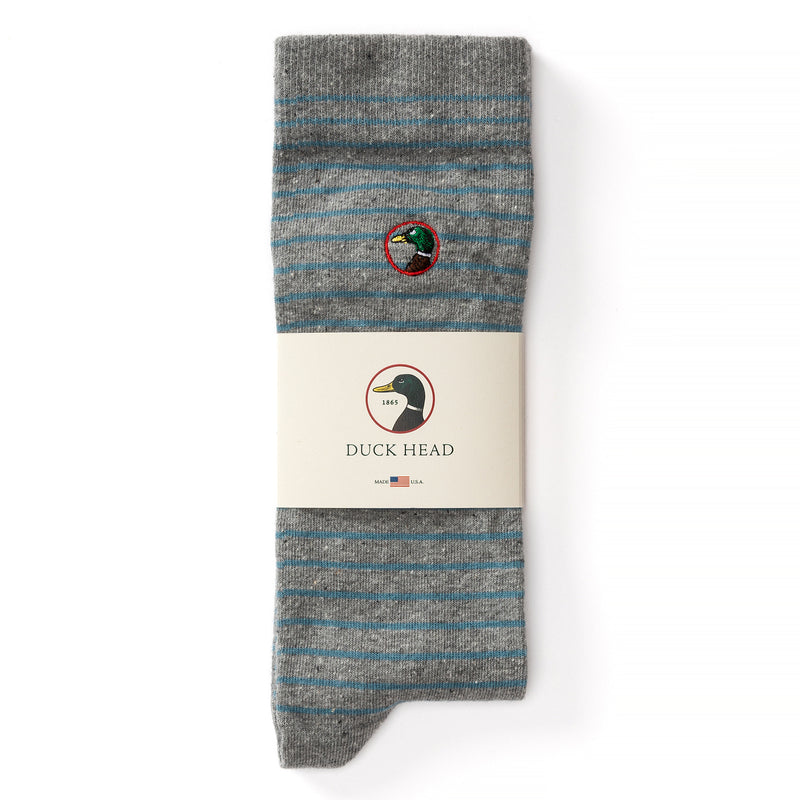 Striped Logo Sock - Varsity Grey