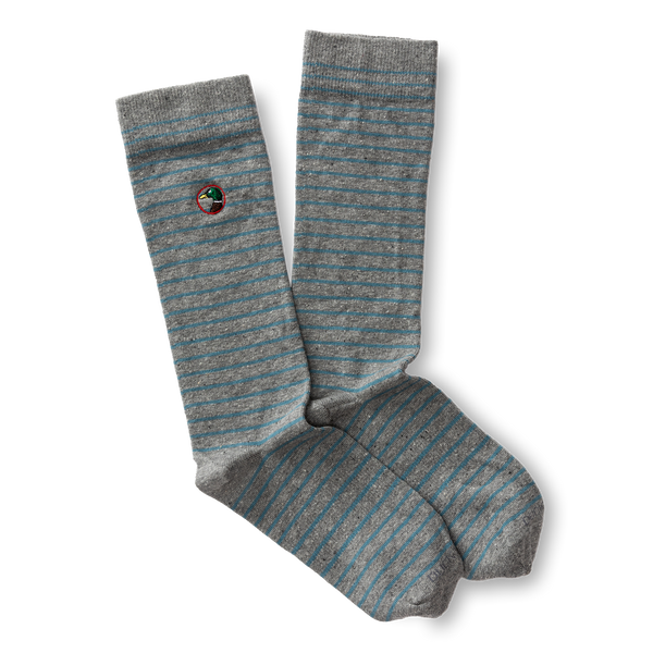 Striped Logo Sock - Varsity Grey