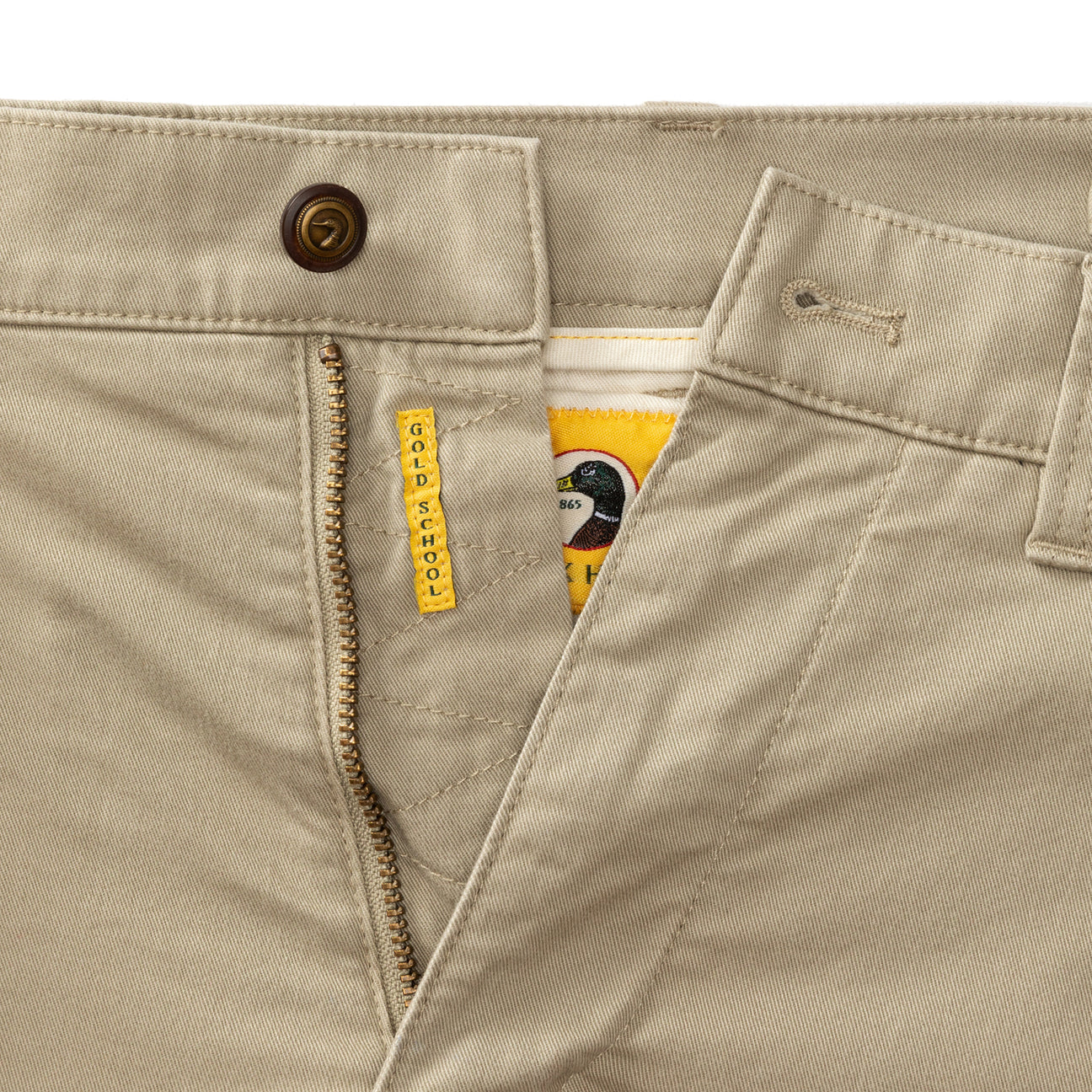 Classic Fit Gold School Chino - Khaki Gold Patch