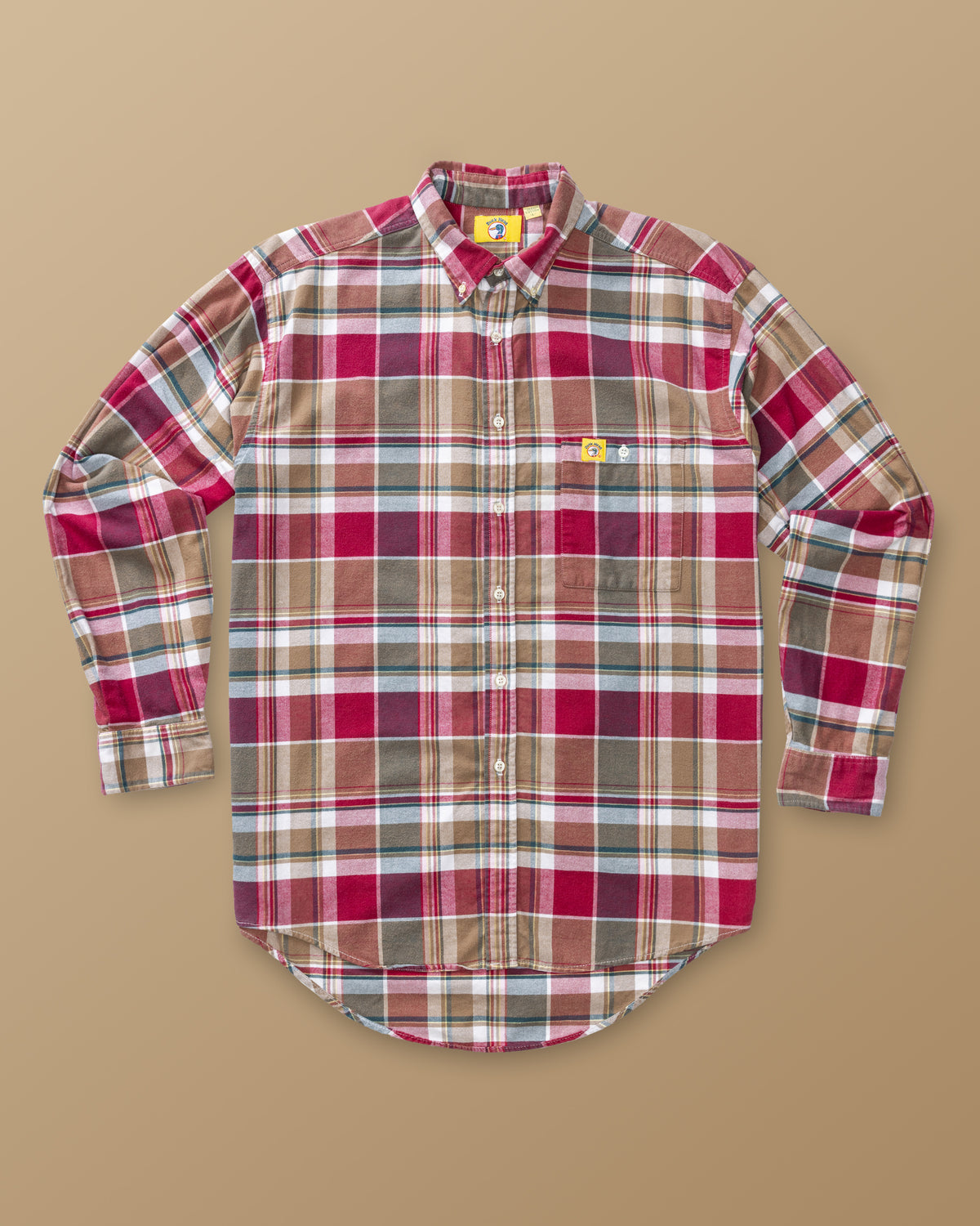 Plaid Brushed Cotton Sport Shirt L - Duck Head Vintage
