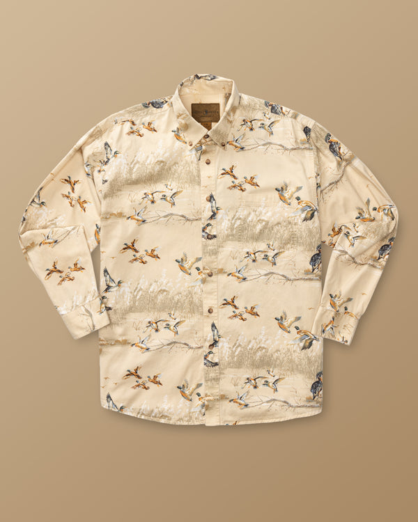Mallard Flyover Print Sport Shirt XL - Duck Head Vintage