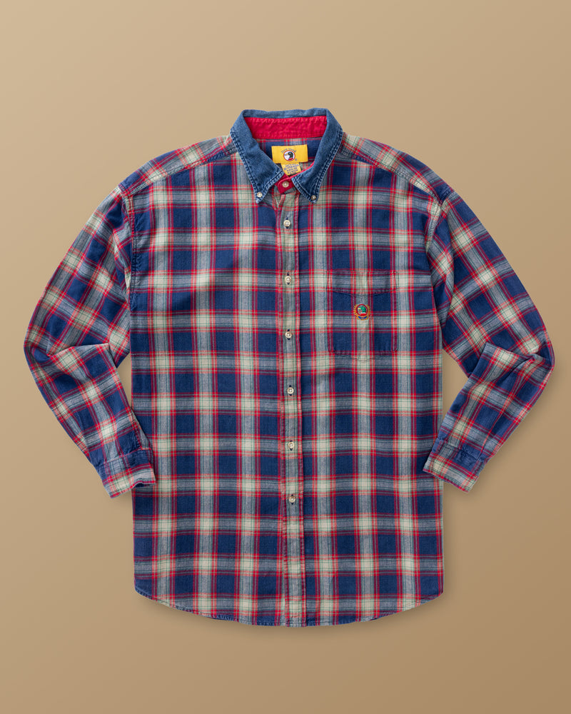 Blue And Red Plaid Sport Shirt XL - Duck Head Vintage