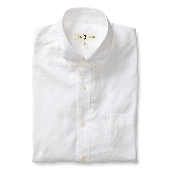 Cotton Oxford Sport Shirt - Morris Solid - White
