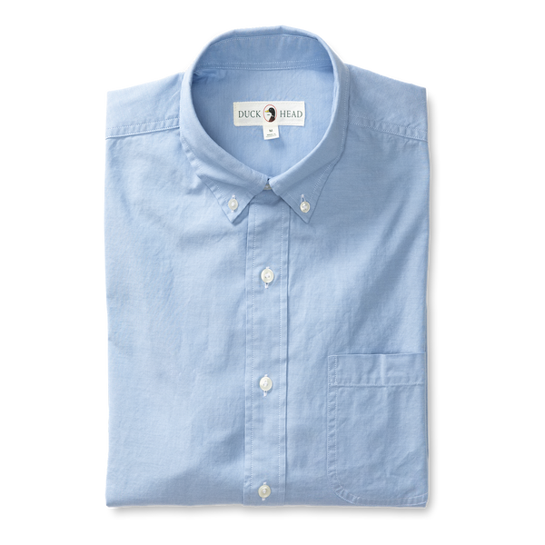 Cotton Oxford Sport Shirt - Morris Solid - Blue