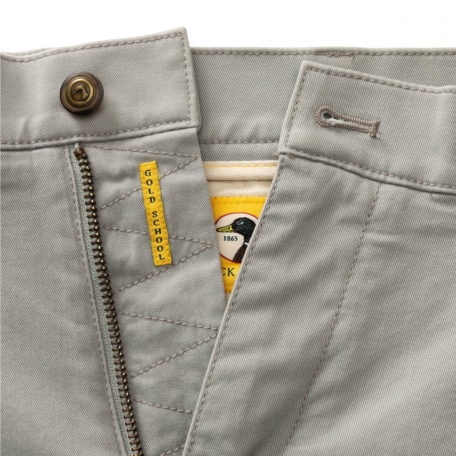 9" Gold School Chino Short - Limestone Grey