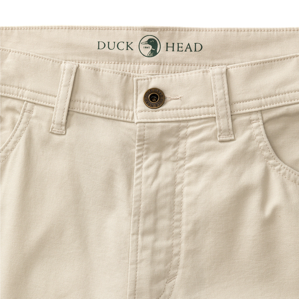 Classic Fit Pinpoint Canvas Five-Pocket - Stone