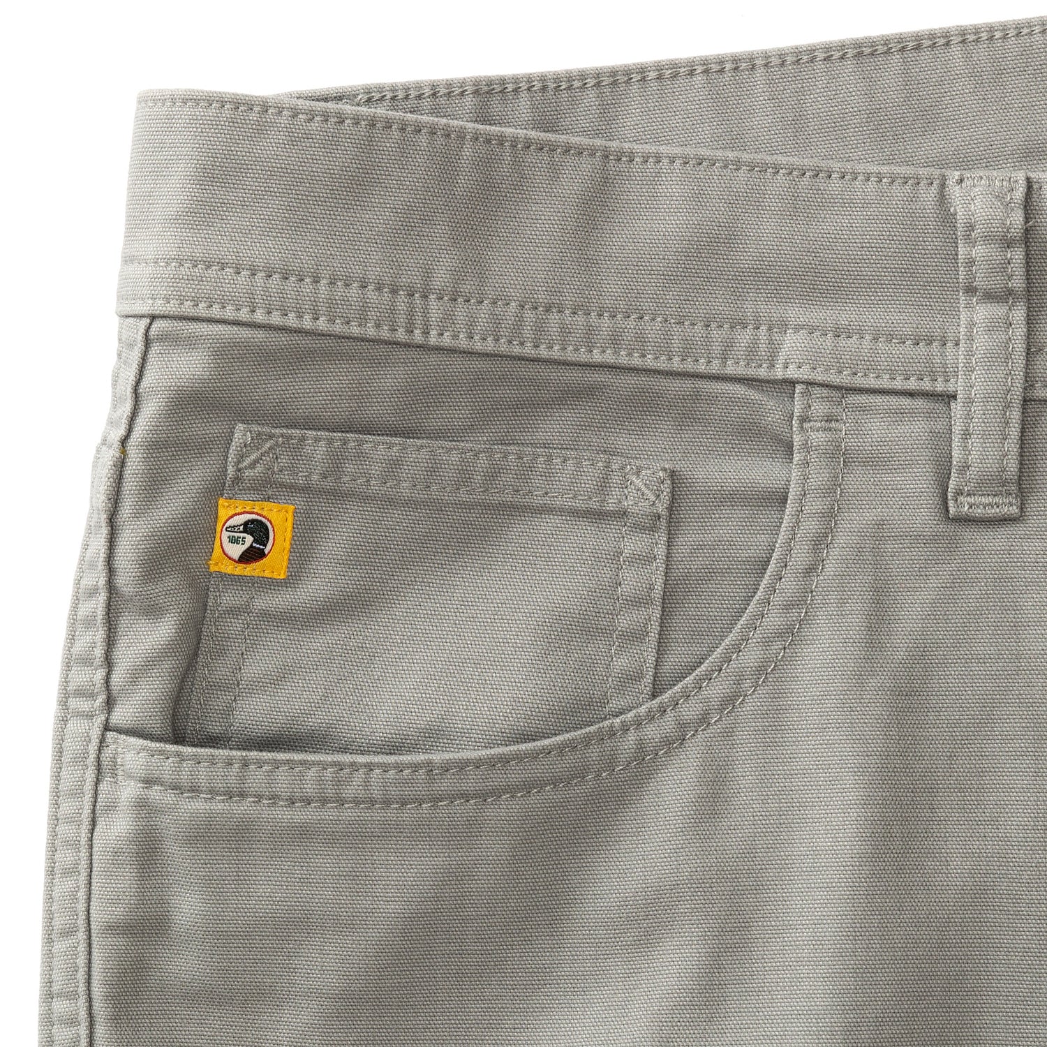 Classic Fit Pinpoint Canvas Five-Pocket - Limestone Gray