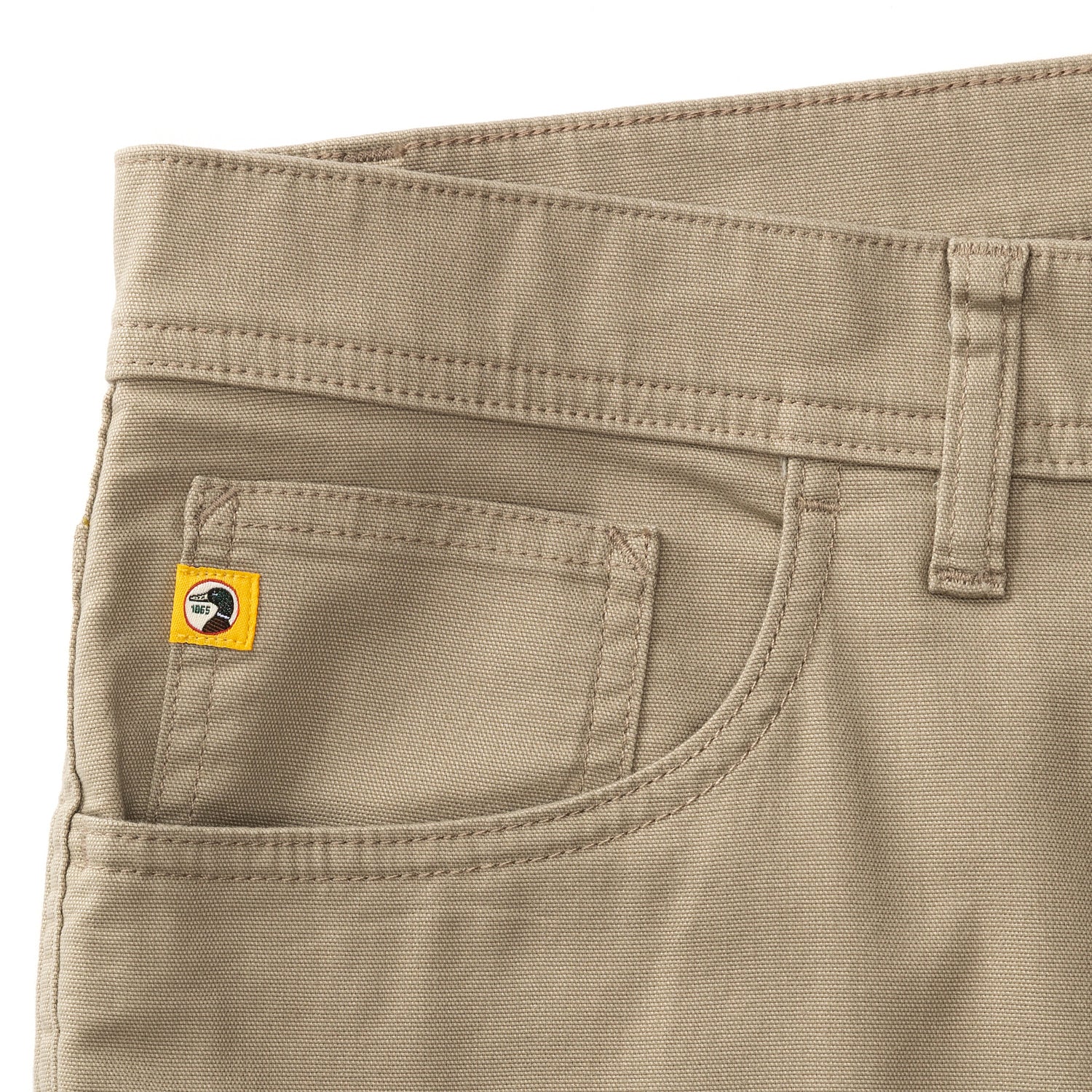 Classic Fit Pinpoint Canvas Five-Pocket - Khaki