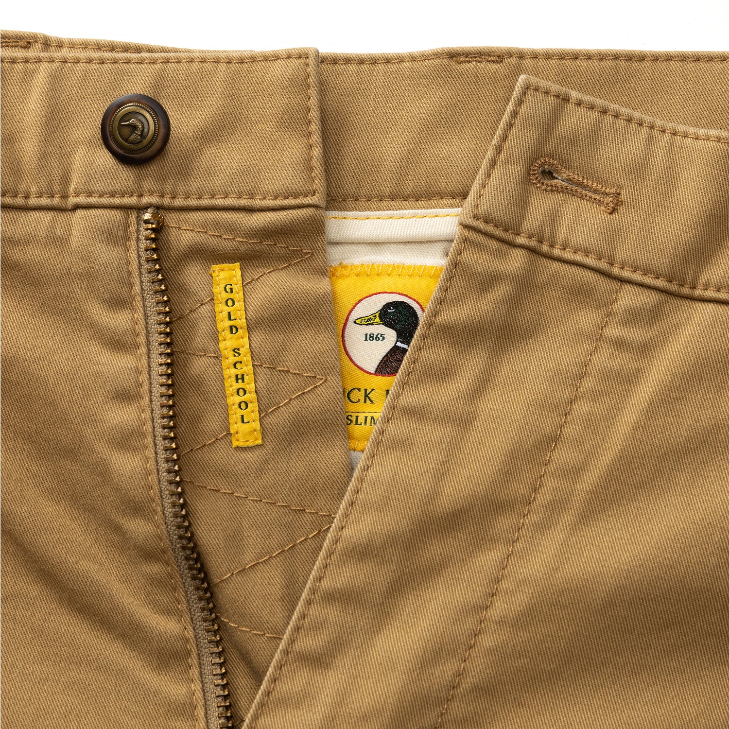 Slim Fit Gold School Chino - Dark Khaki