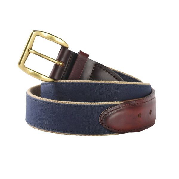Duck Head Waxed Canvas Belt - Navy display picture 2